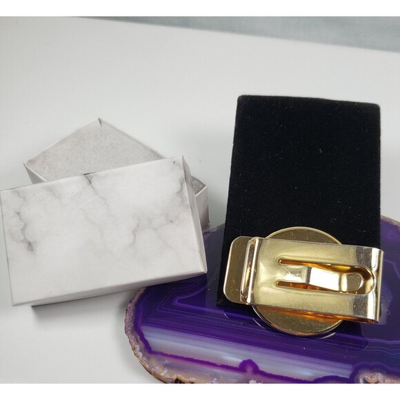 Money Clip "United States Navy" Cash ID Holder Gold Tone - Picture 3 of 6